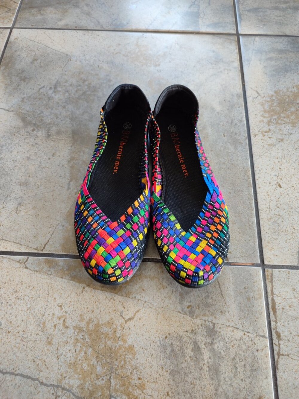 EUC Bernie Mev Catwalk Woven Ballet Flats Multi Color EU 39 / US 7.5-8